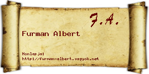 Furman Albert névjegykártya